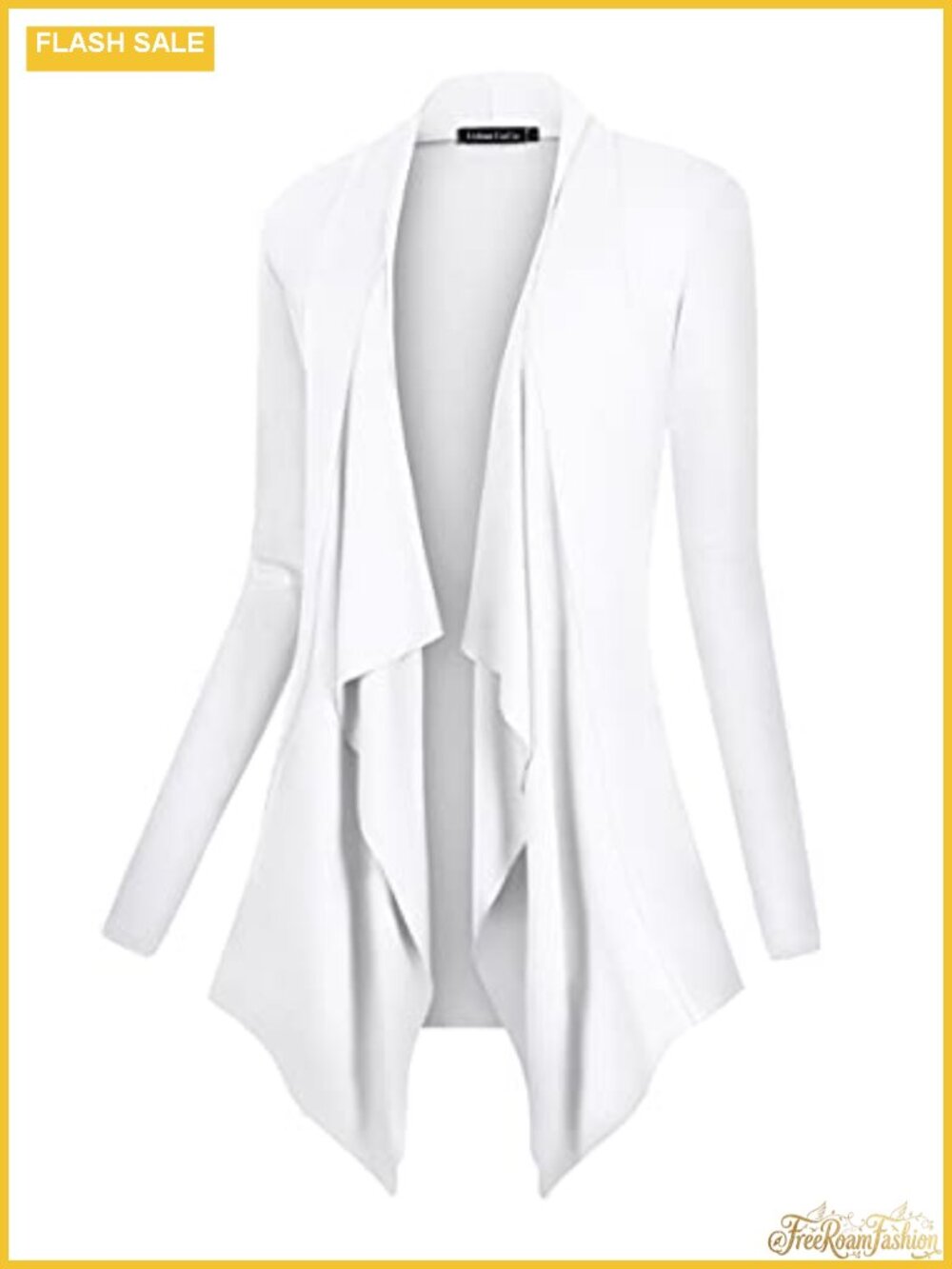 Drape Front Open Cardigan Long Sleeve Irregular Hem Lightweight